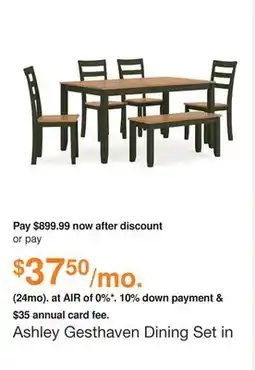 Ashley Furniture Ashley Gesthaven Dining Set in Natural/Green offer