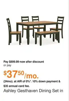 Ashley Furniture Ashley Gesthaven Dining Set in Natural/Green offer