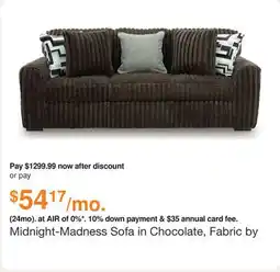 Ashley Furniture Midnight-Madness Sofa in Chocolate, Fabric by Ashley offer