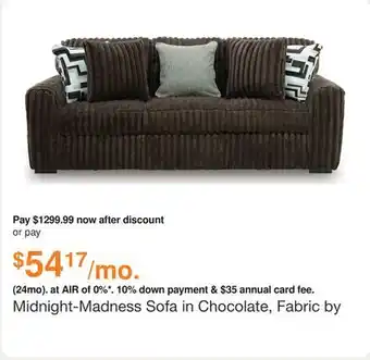 Ashley Furniture Midnight-Madness Sofa in Chocolate, Fabric by Ashley offer