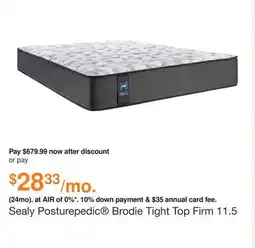 Ashley Furniture Sealy Posturepedic Brodie Tight Top Firm 11.5 Inch Mattress, Size: Queen offer