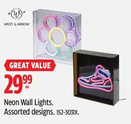 Canadian Tire Neon Wall Lights. Assorted designs offer