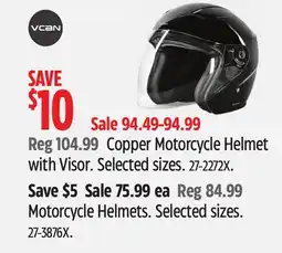 Canadian Tire Copper Motorcycle Helmet with Visor offer