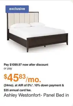 Ashley Furniture Ashley Westonfort- Panel Bed in Brown, Size: Queen offer