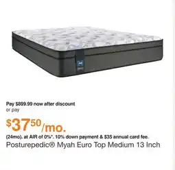 Ashley Furniture Posturepedic Myah Euro Top Medium 13 Inch Mattress, Size: Queen by Sealy offer
