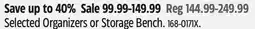 Canadian Tire Selected For Living Organizers or Storage Bench offer