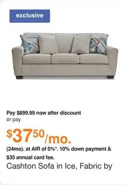 Ashley Furniture Cashton Sofa in Ice, Fabric by Ashley offer
