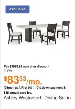 Ashley Furniture Ashley Westonfort- Dining Set in Light Gray/Espresso offer
