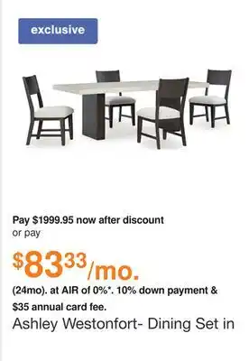Ashley Furniture Ashley Westonfort- Dining Set in Light Gray/Espresso offer