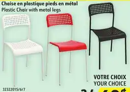 Sushi Shop Plastic Chair with metal legs offer