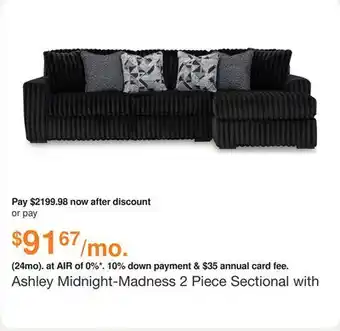Ashley Furniture Ashley Midnight-Madness 2 Piece Sectional with Chaise in Onyx, Fabric offer