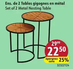 Sushi Shop Set of 2 Metal Nesting Table offer