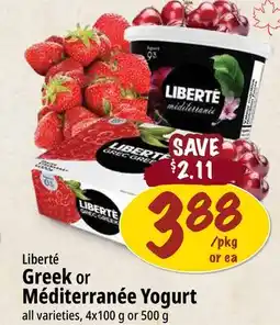 Farm Boy Liberté Greek or Méditerranée Yogurt offer