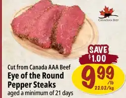 Farm Boy Beef Eye of the Round Pepper Steaks offer