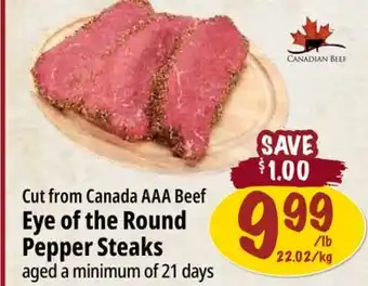 Farm Boy Beef Eye of the Round Pepper Steaks offer