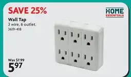 Home Hardware Wall Tap 3 wire, 6 outlet offer