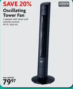 Home Hardware Oscillating Tower Fan offer