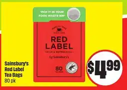 Chalo FreshCo Sainsbury's Red Label Tea Bags 80 pk offer