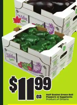 Chalo FreshCo Half Bushel Green Bell Peppers or Eggplants Product of Ontario offer