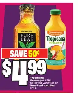 Chalo FreshCo Tropicana Beverages 1.36 L Selected Varieties or Pure Leaf Iced Tea 1.75 L offer