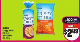 Chalo FreshCo Quaker Crispy Minis 100 g or Rice Cakes 127-199 g offer
