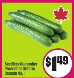 Chalo FreshCo Seedless Cucumber Product of Ontario Canada No. 1 offer