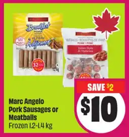 Chalo FreshCo Marc Angelo Pork Sausages or Meatballs Frozen 1.2-1.4 kg offer