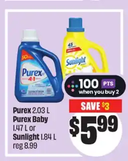 Chalo FreshCo Purex 2.03 L Purex Baby 1.47 L or Sunlight 1.84 L offer