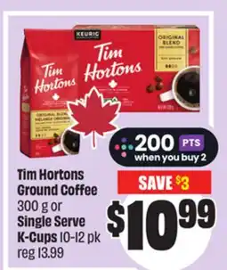 Chalo FreshCo Tim Hortons Ground Coffee 300 g or Single Serve K-Cups 10-12 pk offer