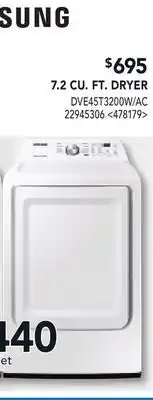RONA SAMSUNG 7.2 CU. FT. DRYER offer