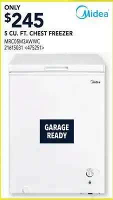 RONA MIDEA 5 CU. FT. CHEST FREEZER offer