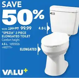 RONA VALU+ 4.8-L. SPEZIA 2-PIECE ELONGATED TOILET offer