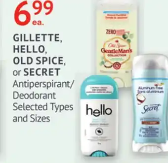 IDA Pharmacy GILLETTE, HELLO, OLD SPICE, or SECRET offer