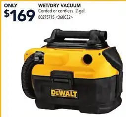 RONA DEWALT WET/DRY VACUUM offer
