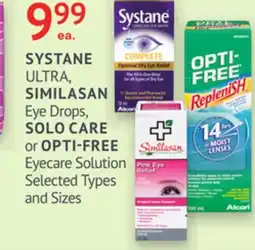 IDA Pharmacy SYSTANE, SIMILASAN, SOLO CARE or OPTI-FREE offer