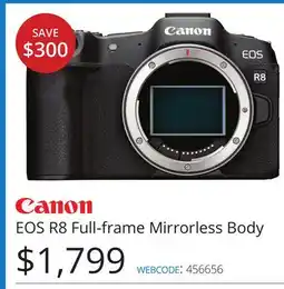 Vistek Canon EOS R8 Full-frame Mirrorless Body offer