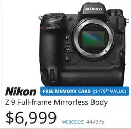 Vistek Nikon Z Full-frame Mirrorless Body offer