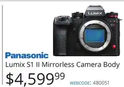Vistek Panasonic Lumix S1 II Mirrorless Camera Body offer