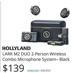 Vistek Hollyland LARK M2 DUO 2-Person Wireless Combo Microphone System-Black offer