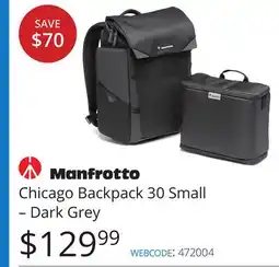Vistek Chicago Backpack 30 Small – Dark Grey offer