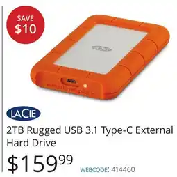 Vistek 2TB Rugged USB 3.1 Type-C External Hard Drive offer