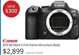 Vistek EOS R6 Mark II Full-frame Mirrorless Body offer