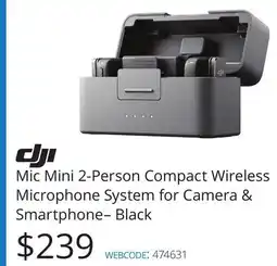 Vistek Mic Mini 2-Person Compact Wireless Microphone System offer