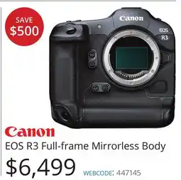 Vistek Canon EOS R3 Full-frame Mirrorless Body offer