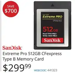 Vistek Extreme Pro 512GB CFexpress Type B Memory Card offer