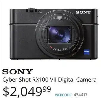 Vistek Sony Cyber-Shot RX100 VII Digital Camera offer