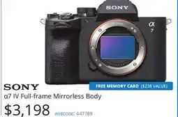 Vistek α7 IV Full-frame Mirrorless Body offer