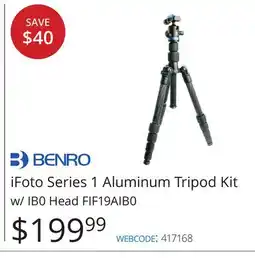 Vistek iFoto Series 1 Aluminum Tripod Kit w/ IB0 Head FIF19AIB0 offer