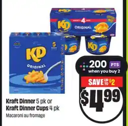 FreshCo Kraft Dinner 5 pk or Kraft Dinner Cups 4 pk offer