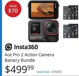 Vistek Ace Pro 2 Action Camera Battery Bundle offer